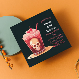 Einladung von Boos und Booze Adult Halloween Cockt