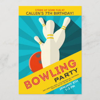 Einladung von Bowling Birthday Party