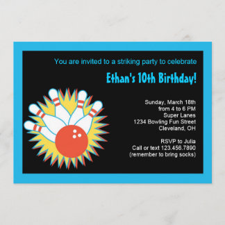 Einladung von Bowling Birthday Party