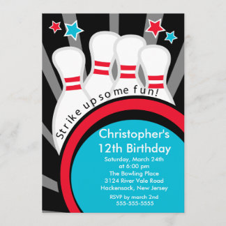 Einladung von Bowling Birthday Party aufheben