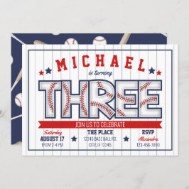 Einladung von Boy Baseball zum 3. Geburtstag