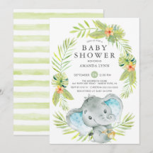 Einladung von Boy Elephant Baby Shower