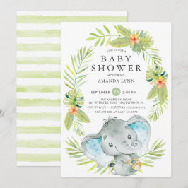 Einladung von Boy Elephant Baby Shower