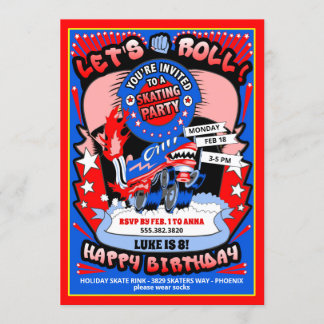 Einladung von Boy Roller Skaten Birthday Party