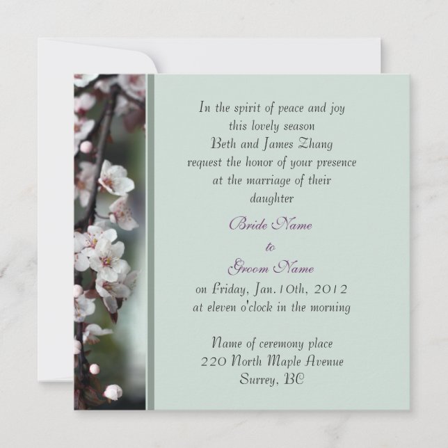 Einladung von Brauteltern zur Hochzeit (Vorderseite)