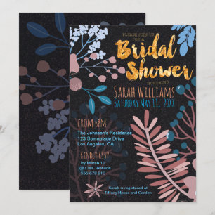 Einladung von Bridal Große Rose mit Blumen, Rosa