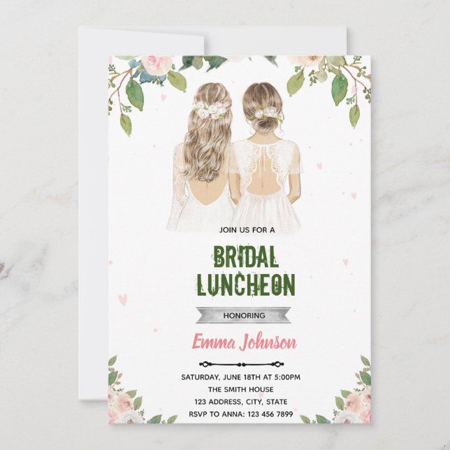 Einladung von Bridal Luncheon (Vorderseite)