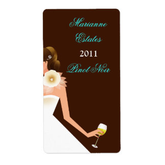 Einladung von Bridal Wine (Brünett auf braun/weiß)