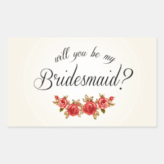 Einladung von Bridesmaid Rechteckiger Aufkleber