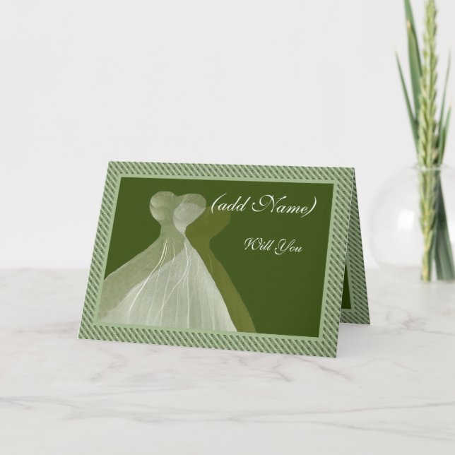 Einladung von Bridesmaid - Sage & Olive Green Gown (Vorderseite)