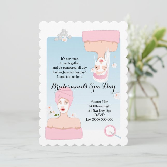 Einladung von Bridesmaid zum Wellness-Center Day (Stehend Vorderseite)