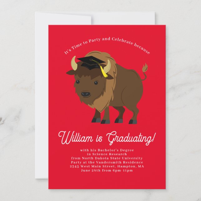 Einladung von Buffalo Bison Graduation Party (Vorderseite)