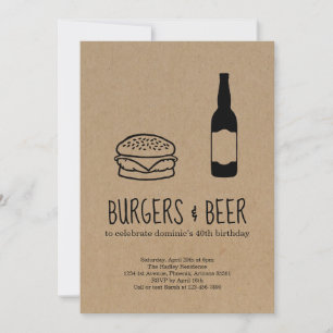 Einladung von Burgers & Beer Bachelor/Geburtstagsp