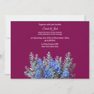 Einladung von Burgund Winter Wedding mit Bluebonne