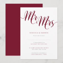 Einladung von Burgund zur Hochzeit von Herrn & Fra