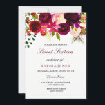 Einladung von Burgundy Floral Boho 16 . Geburtstag<br><div class="desc">Burgund Floral Boho 16 . Geburtstag Einladung Matching Sammlung in Niche und Nest Store. Boho chic bordeauxrot weiß Aquarell Blüte Schöne handgemalte Aquarellbilderin</div>