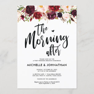 Einladung von Burgundy Floral Post Wedding Brunch