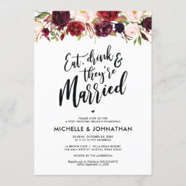 Einladung von Burgundy Floral Post Wedding Brunch