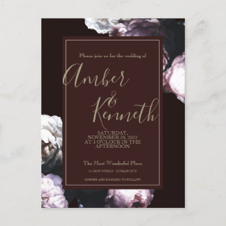 Einladung von Burgundy Floral Wedding