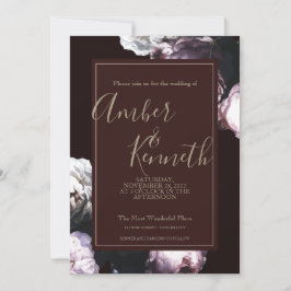 Einladung von Burgundy Floral Wedding