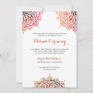 Einladung von Burgundy Red Mehndi