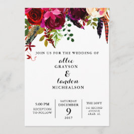 Einladung von Burgundy Watercolor