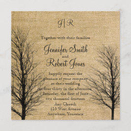 Einladung von Burlap und Birch Posh Hochzeit