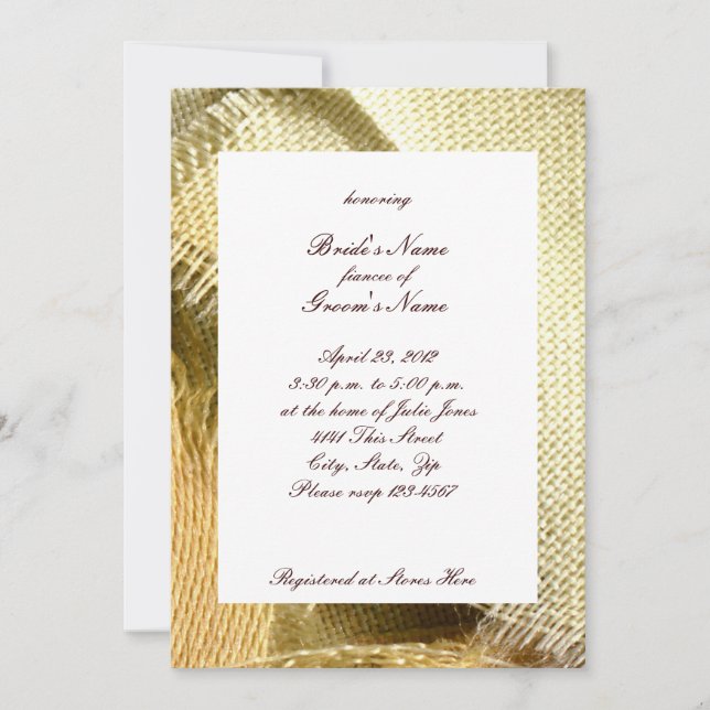 Einladung von Burlap und Daisy Country Bridal Dusc (Vorderseite)