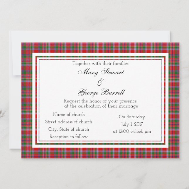 Einladung von Burrell Scottish Wedding (Vorderseite)