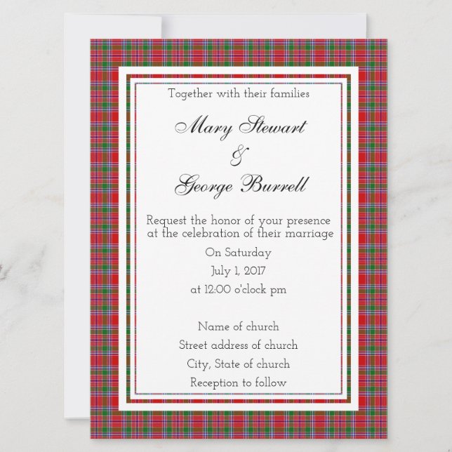 Einladung von Burrell Scottish Wedding (Vorderseite)