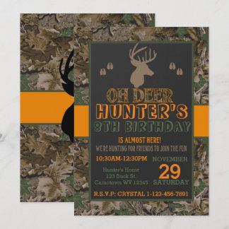 Einladung von Camouflage Buck Deer Birthday Party