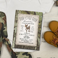 Einladung von Camouflage Deer Baby Dusche