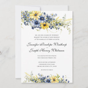 Einladung von Cape Cod Summer Blue Floral Wedding