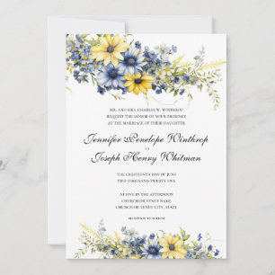 Einladung von Cape Cod Summer Blue Floral Wedding