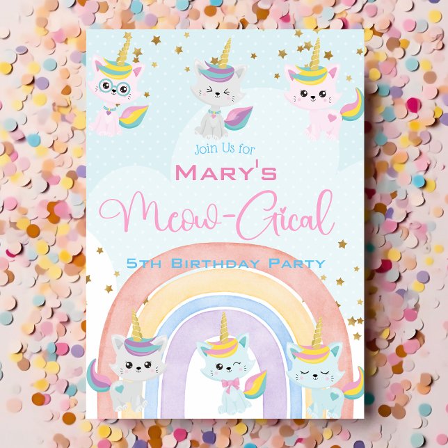 Einladung von Caticorn Meow Gical Birthday (Von Creator hochgeladen)