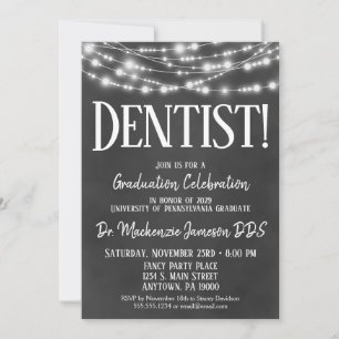 Einladung von Chalkboard Dentist Graduation Party