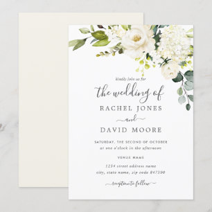 Einladung von Champagne Watercolor Floral Wedding