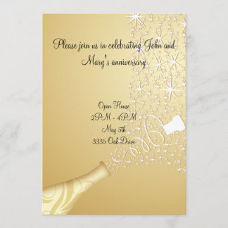 Einladung von Champagner in Gold