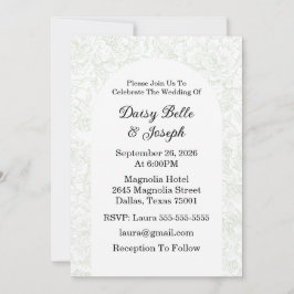 Einladung von Chinoiserie Sage Green Peony