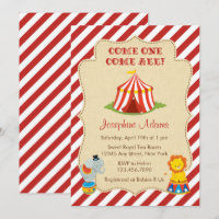 Einladung von Circus Animal Baby Shower