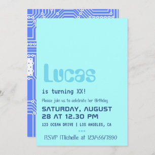 Einladung von Computer Geek Birthday Party