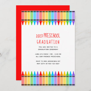Einladung von Crayons Preschool Abschluss