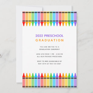 Einladung von Crayons Preschool Abschluss