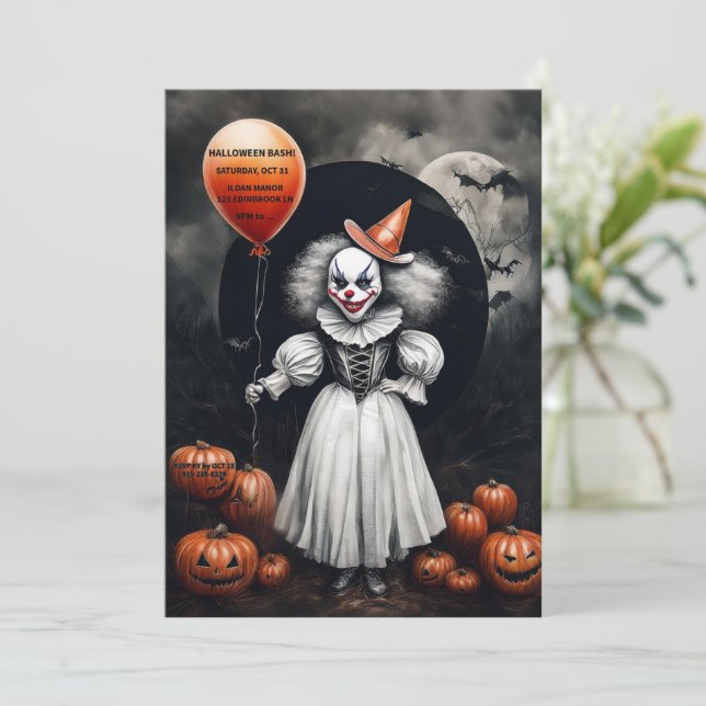 Einladung von Creepy Halloween (Stehend Vorderseite)