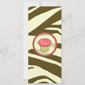Einladung von Cupcake - braune Zebra Printmagie