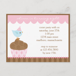 Einladung von Cupcake Geburtstagsparty
