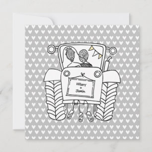 Einladung von Custom Country Wedding Traktor