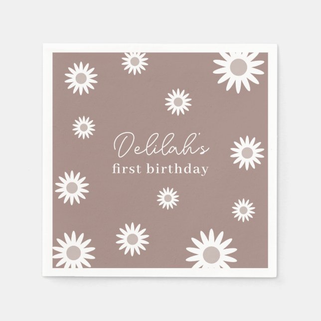 Einladung von Daisy Birthday Serviette (Vorderseite)