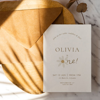 Einladung von Daisy Floral zum ersten Geburtstag -