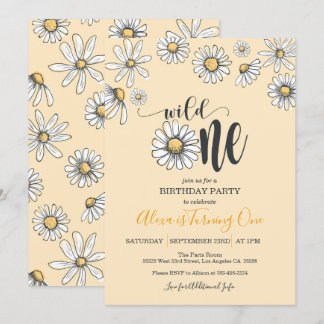 Einladung von Daisy zum ersten Geburtstag - Wild O